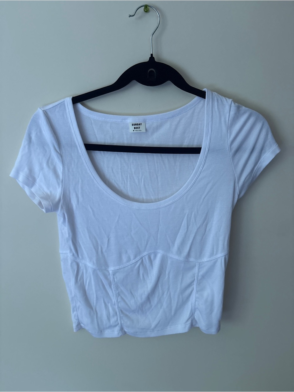 Sunday Best White Short Sleeve Scoop Neck Tee
